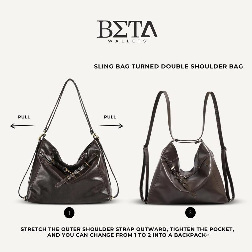 Leather Belt Motif 2-Way Shoulder Bag