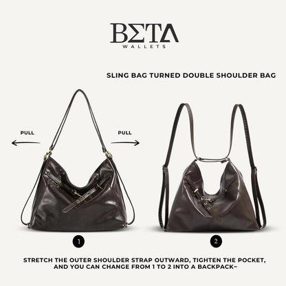 Leather Belt Motif 2-Way Shoulder Bag
