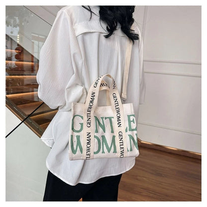 GM Trendy Canvas Letter Print Sling Bag