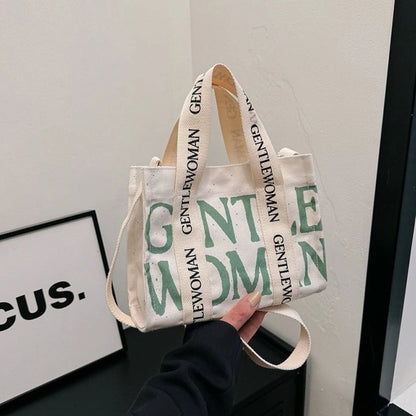 GM Trendy Canvas Letter Print Sling Bag