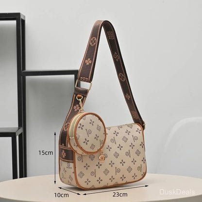 2-IN-1 Mini Monogram Pattern Bag with Coin Purse