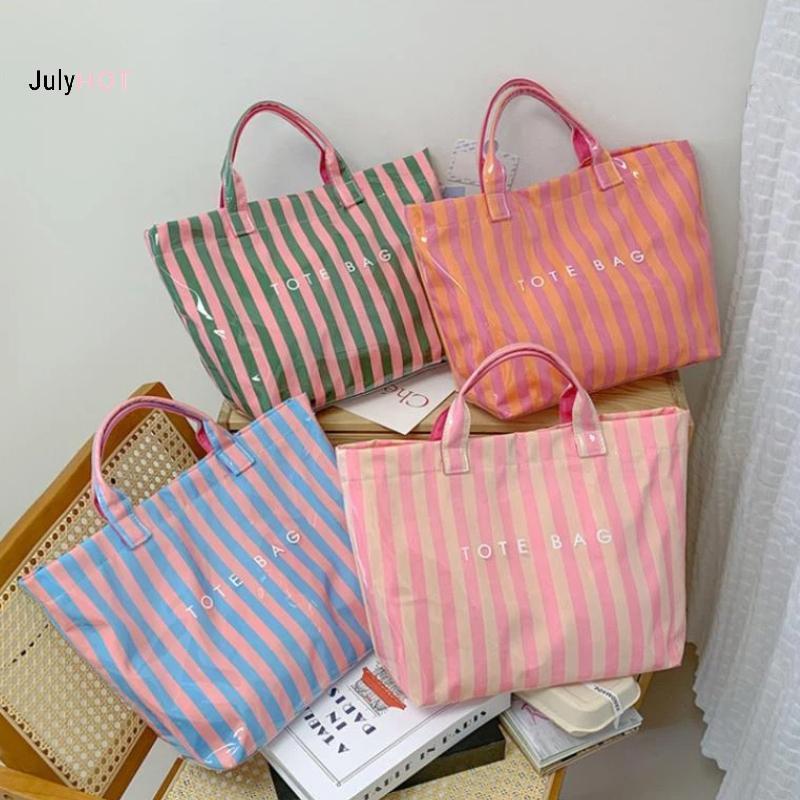 PVC Striped Tote Bag