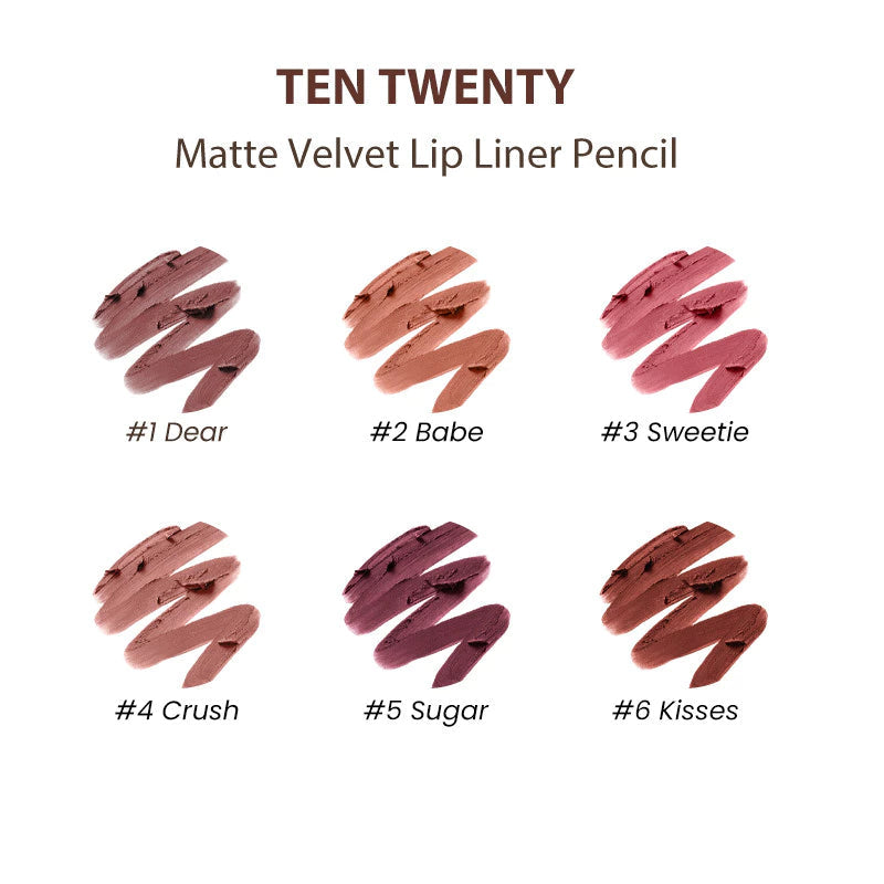 TEN TWENTY Creamy Matte Velvet Lip Liner Pencil