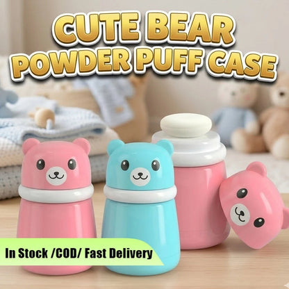 CUTE BEAR POWDER PUFF CASE