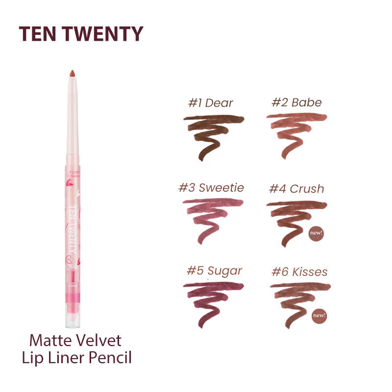 TEN TWENTY Creamy Matte Velvet Lip Liner Pencil