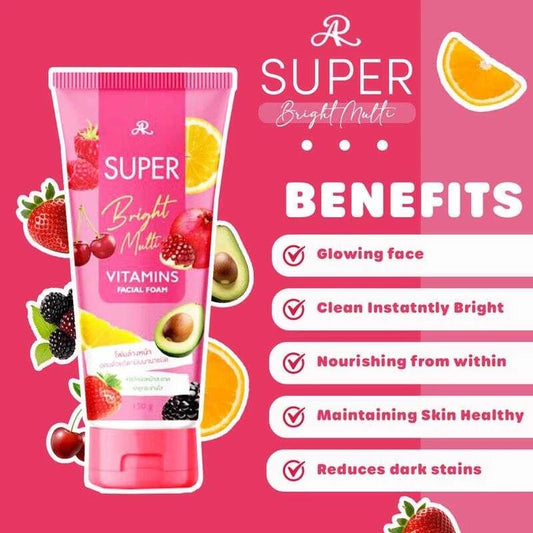 BUY 1 GET1! AR Super Bright Facial Foam – Multi-Vitamin Glow in Every Wash ✨ (Made in Thailand)