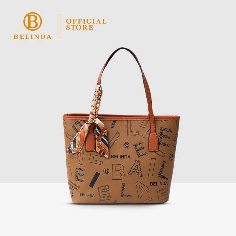 Premier High-End Leather Silk Scarf Tote Bag