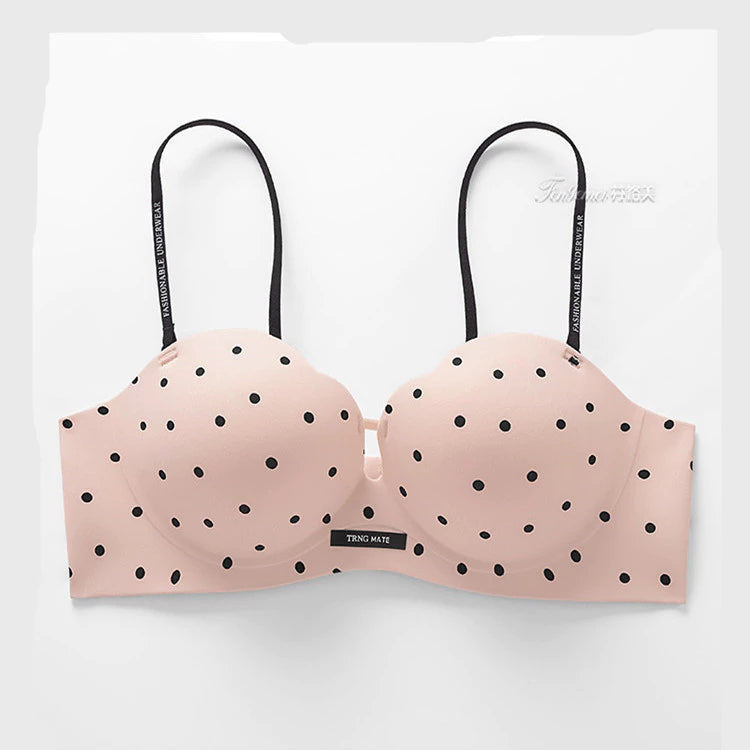Polka Dot Seamless Push Up Bra