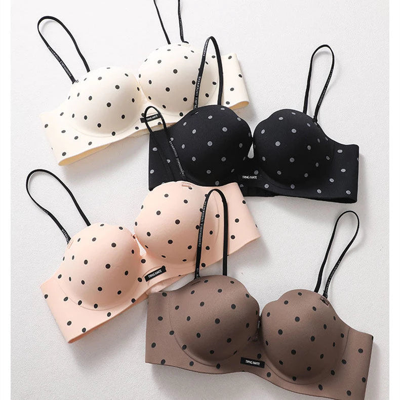 Polka Dot Seamless Push Up Bra