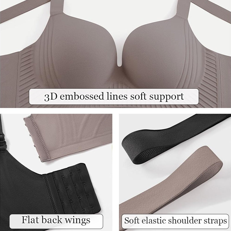 Plus Size Wireless Push Up Bra 3D Anti-Gravity Seamless Padded Gathering & Anti-sagging
