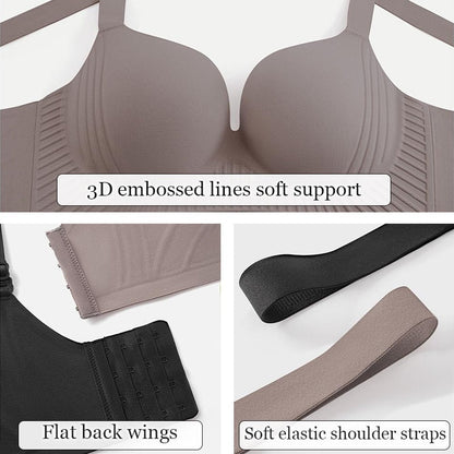 Plus Size Wireless Push Up Bra 3D Anti-Gravity Seamless Padded Gathering & Anti-sagging