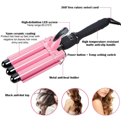 Three-Barrel Electric Curling Iron